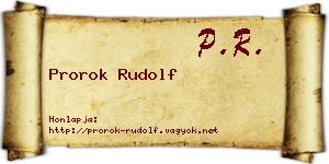 Prorok Rudolf névjegykártya